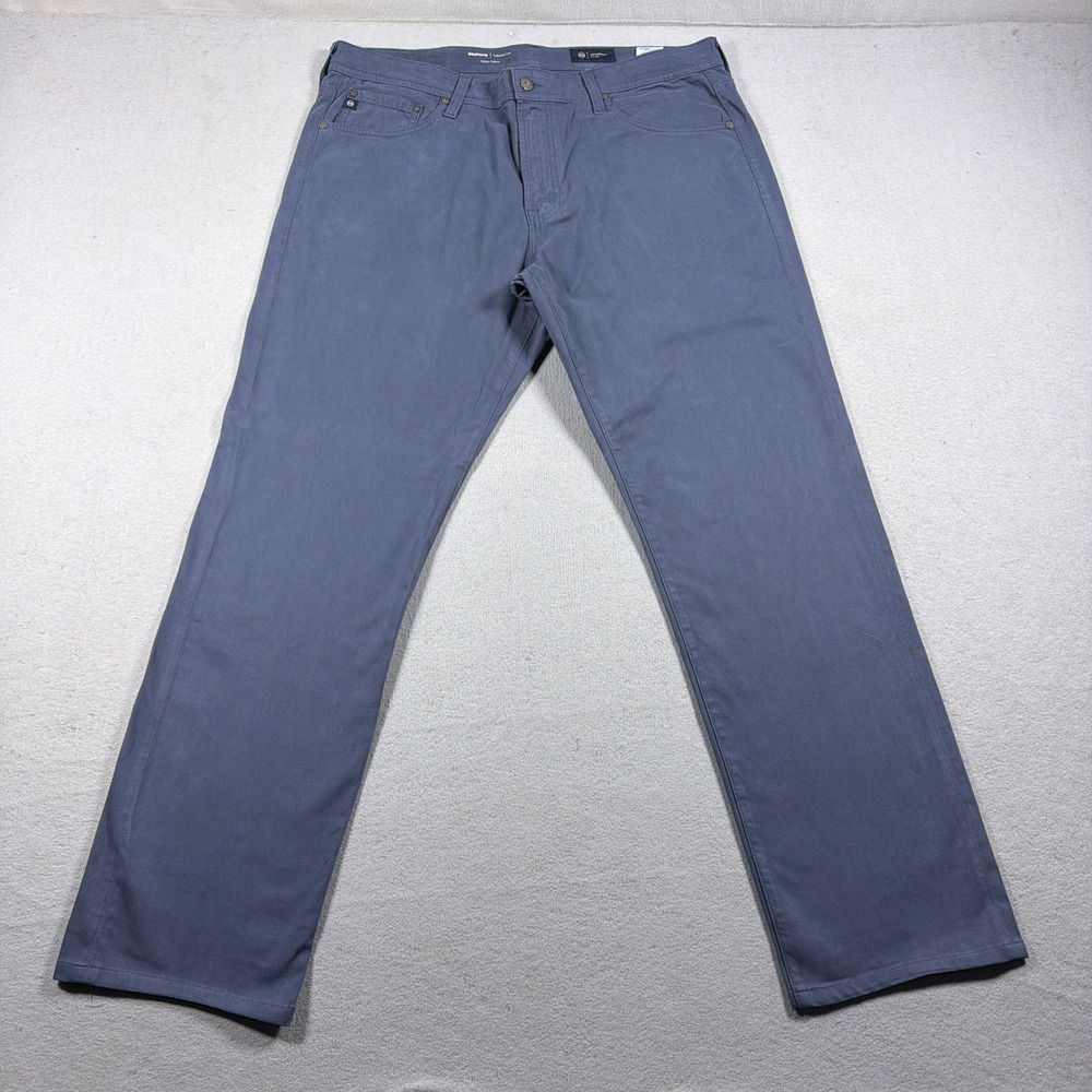 AG Adriano Goldschmied Graduate Men 38x34 Tailored Leg Blue Pants Quiet Luxury